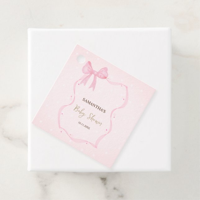 Handgezeichneter Bow Elegante Rahmen Punkte Geschenkanhänger (Beispiel)