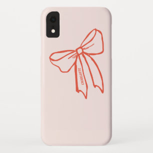 Handgezeichneter Bow Pink iPhone XR Fall Mate Case-Mate iPhone Hülle