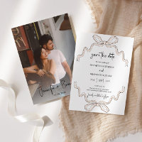 Handgezeichneter Bow Save the Date Foto