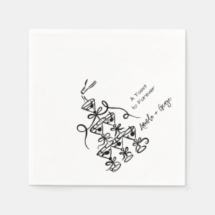 Handgezeichneter Champagner-Turm Serviette