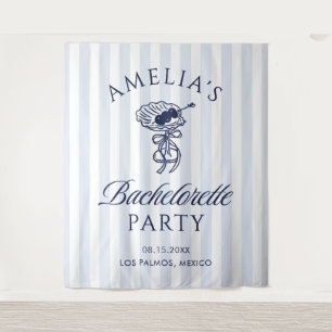 Handgezeichneter Cocktail-Junggesellinnenabschied Wandteppich