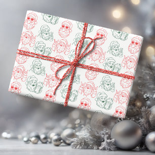 Handgezeichneter cooler Santa Geschenkpapier