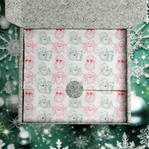 Handgezeichneter cooler Santa Seidenpapier