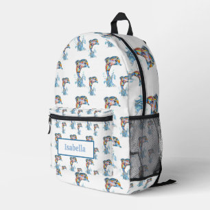 Handgezeichneter Delphin-Muster-Rucksack für Kinde Bedruckter Rucksack