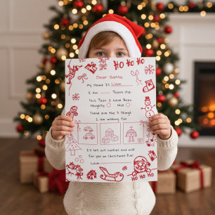 Handgezeichneter Doodle-Brief für Santa Fotodruck