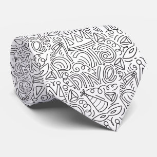 Handgezeichneter Doodle-Stil Purim-Schlips Krawatte