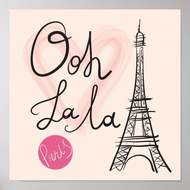 Handgezeichneter Eiffelturm Poster (Vorne)