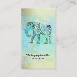 *~* Handgezeichneter Elephant Gold Glitzer Buddha Visitenkarte