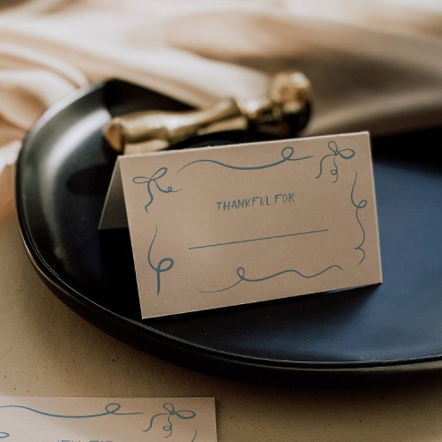 Handgezeichneter Erntedank Abendessen Platzkarte (Von Creator hochgeladen)