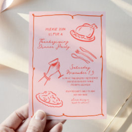 Handgezeichneter Erntedank - Einladung