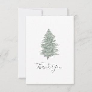 Handgezeichneter Evergreen Tree 2 Dankeskarte