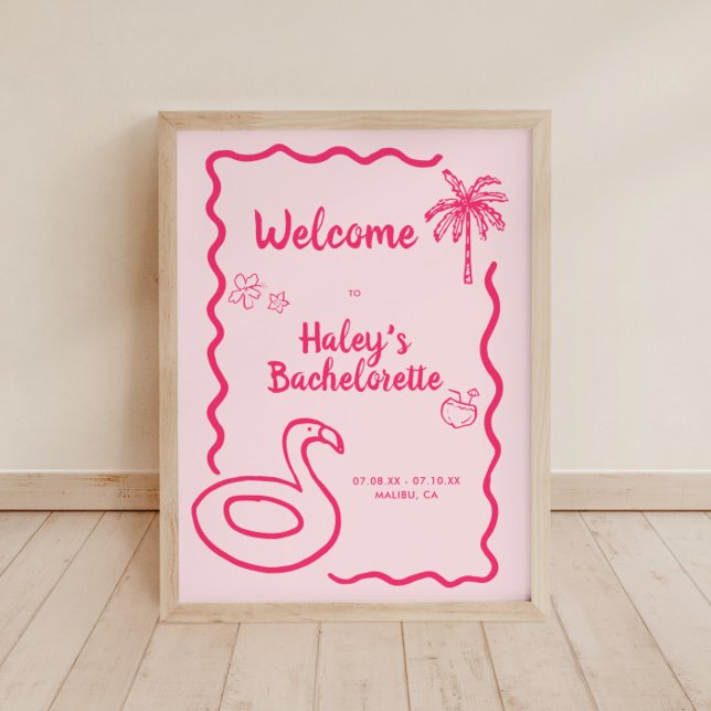 Handgezeichneter finaler Flamingle Bachelorette Wi Poster (Von Creator hochgeladen)