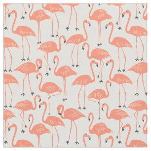 Handgezeichneter Flamingo   Tropisches Nähen & Qui Stoff