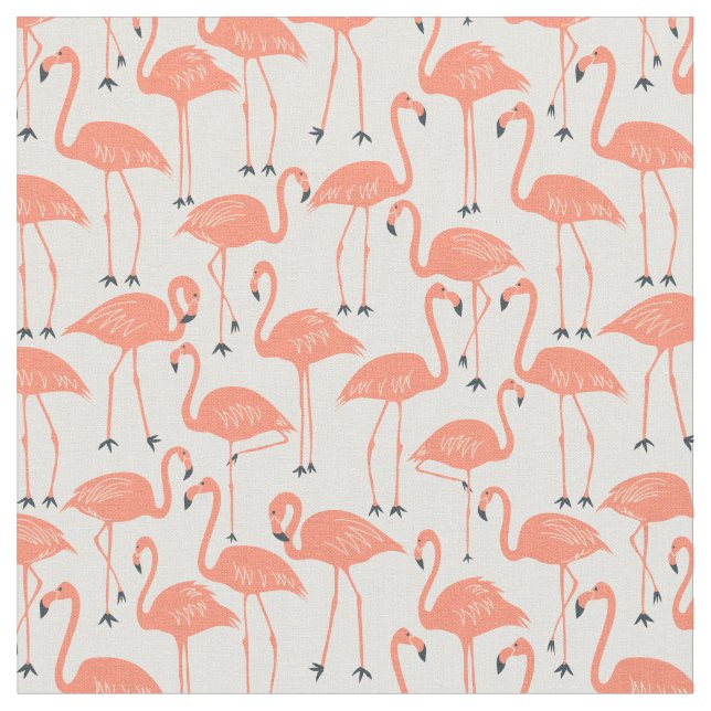 Handgezeichneter Flamingo | Tropisches Nähen & Qui Stoff (Nahaufnahme)