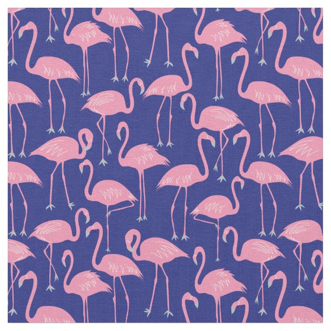 Handgezeichneter Flamingo | Tropisches Nähen & Qui Stoff (Nahaufnahme)