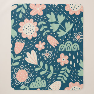 Handgezeichneter floraler stilvoller Stoff. Nahtlo Sherpadecke