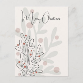 Handgezeichneter floraler Weihnachtsmistelzweig Postkarte
