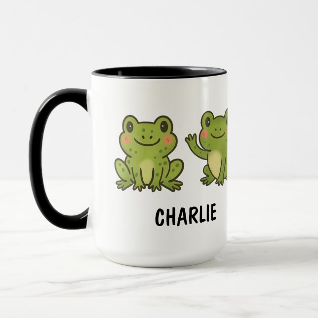 Handgezeichneter Frosch Benutzerdefiniert Süß Tasse (Links)
