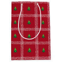 Handgezeichneter Gingham mit Weihnachtsbaum