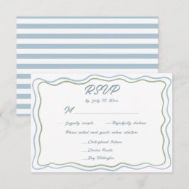 Handgezeichneter grün-blauer welliger Rahmen Mahlz RSVP Karte