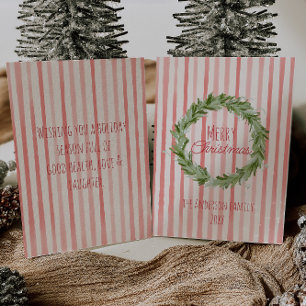 Handgezeichneter grüner Weihnachtskranz ohne Foto Feiertagskarte