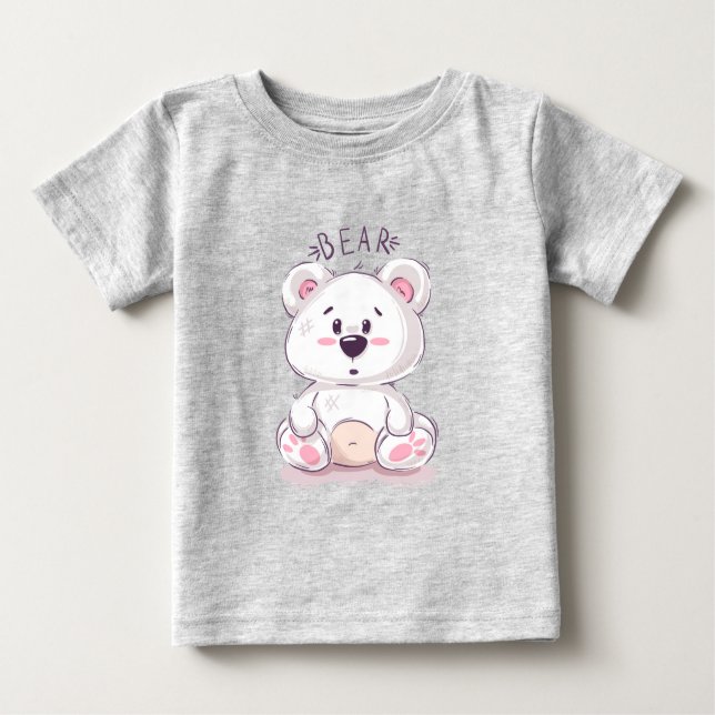 Handgezeichneter hübscher Teddybär T - Shirt (Vorderseite)