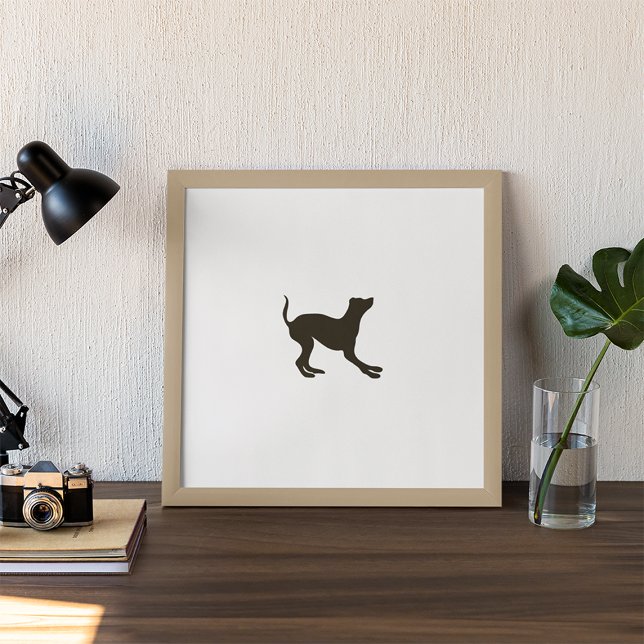 Handgezeichneter Hund Silhouette Leinwand (Hand Drawn Happy Dog Silhouette)