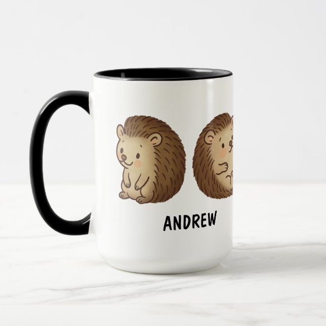 Handgezeichneter Igel Benutzerdefiniert Süß Tasse (Links)