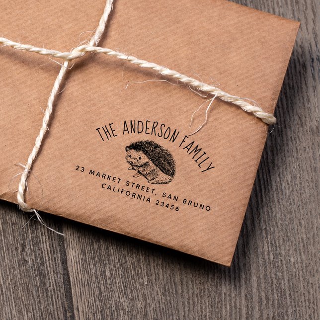 Handgezeichneter Igel | Individuelle Name und Rück Gummistempel (Von Creator hochgeladen)