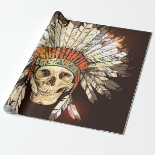Handgezeichneter indianischer Häuptlingsschmuck mi Geschenkpapier