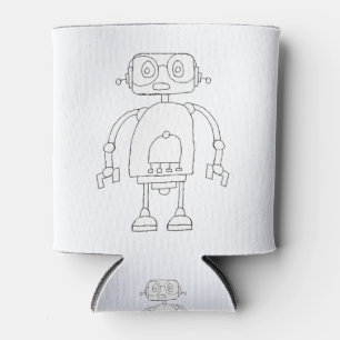 Handgezeichneter intelligenter Roboter Zeichnend Dosenkühler