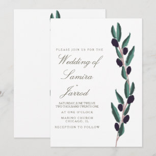 Handgezeichneter Italien-Olivenzweig-Hochzeit