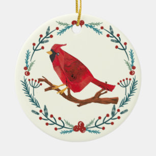 Handgezeichneter Kardinal Elegant Personalisiert Keramik Ornament