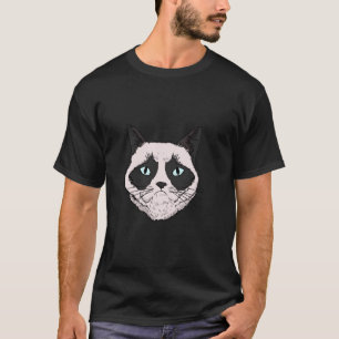 Handgezeichneter Katzenkopf realistischer Stil 1 T-Shirt