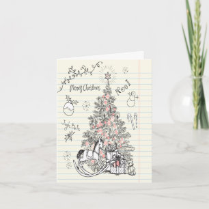Handgezeichneter Kinderschreiber Weihnachtsbaum Karte