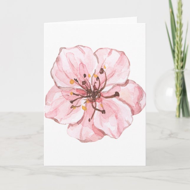 Handgezeichneter Kirschblossom (Leere) Karte (Vorderseite)