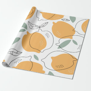 Handgezeichneter Lemonenhintergrund. Nahtloses Mus Geschenkpapier