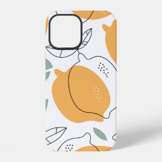 Handgezeichneter Lemonenhintergrund. Nahtloses Mus iPhone 12 Hülle