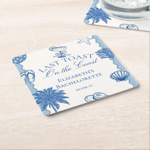 Handgezeichneter letzter Toast auf der Küste Jungg Rechteckiger Pappuntersetzer