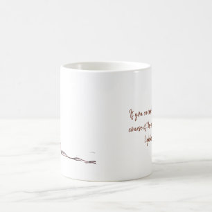 Handgezeichneter Leuchtturm mit Felsen friedliche Kaffeetasse