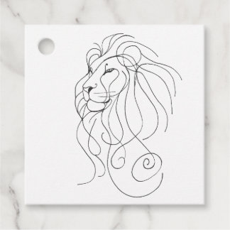 Handgezeichneter Löwe - Minimalistische Linie Art Geschenkanhänger