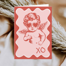 Handgezeichneter lustiger romantischer Cupido XO V