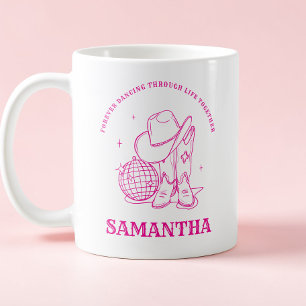 Handgezeichneter moderner rosa westlicher bester F Kaffeetasse