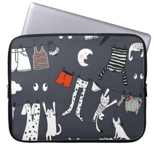 Handgezeichneter niedlicher Cartoon nahtloser Must Laptopschutzhülle