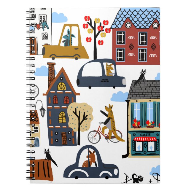 Handgezeichneter niedlicher Cartoon nahtloser Must Notizblock (Vorderseite)