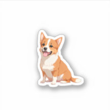 Handgezeichneter Niedlicher Corgi-Sticker