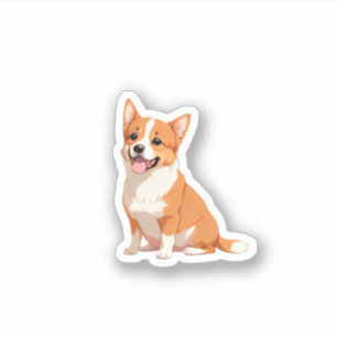 Handgezeichneter Niedlicher Corgi-Sticker Aufkleber