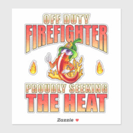 Handgezeichneter Niedlicher Fireman-Chili sucht Hi Aufkleber