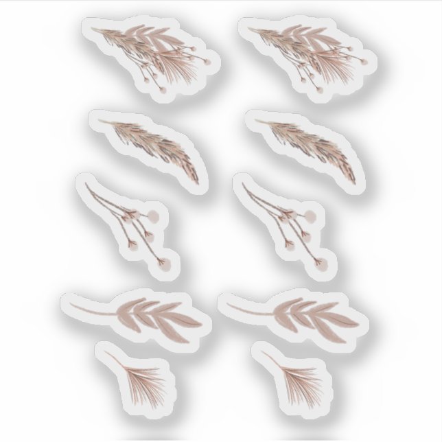 Handgezeichneter Pampas-Weizenplaner Aufkleber (Vorderseite)