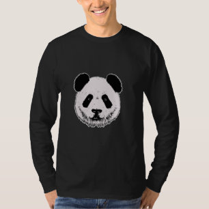 Handgezeichneter Panda Bär Kopf Realistischer Stil T-Shirt